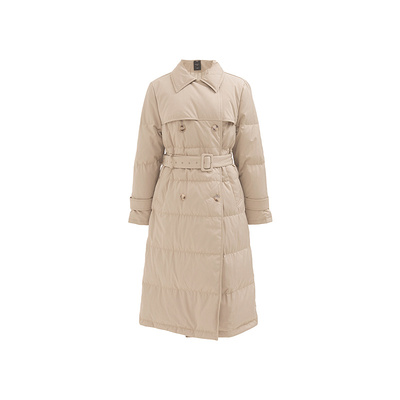 【新意羽绒】AUM噢姆冬季过膝盖鹅绒服风衣型长款宽松羽绒服女款