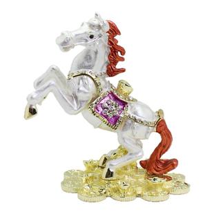 新年礼物金属工艺品彩锡生肖马摆件马上有钱白马办公室桌面装饰