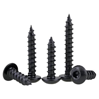 8级高强度黑色圆头内六角自攻螺丝钉M6M5M4M3*6x10x12x20x25x40mm