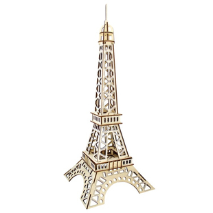 巴黎埃菲尔铁塔木制拼图立体3d模型成人儿童手工木质拼装益智玩具
