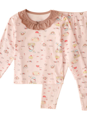 秋季卡通纯棉男女童内衣套装
