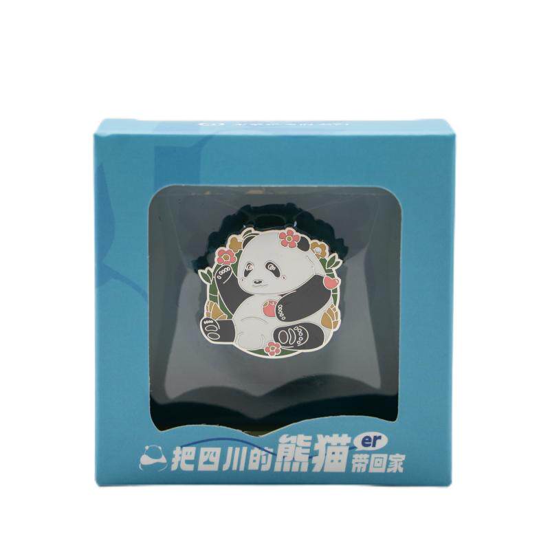 花花吃果果熊猫胸针徽章创意卡通衣服包包装饰扣成都旅游纪念品