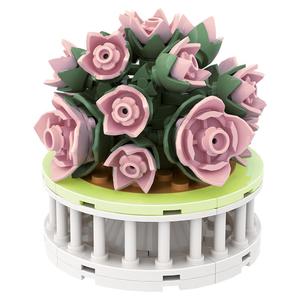 哲高多肉盆栽永生花卉花朵拼装玩具