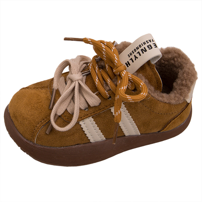 冬款儿童男女加绒保暖低帮板鞋