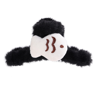 大号发量多盘发抓夹女秋冬后脑勺可爱毛绒小鱼发夹头饰鲨鱼夹发卡