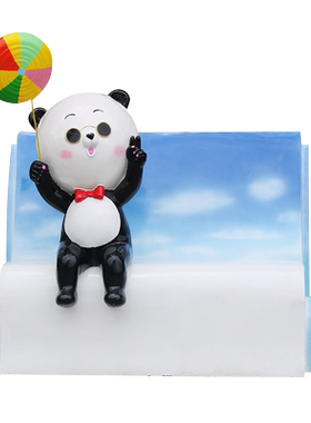 卡通风熊猫玻璃钢拍摄美陈摆件