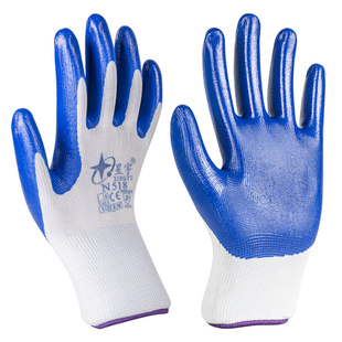 星宇劳保手套丁腈耐磨浸胶手套耐油劳工手套透气男工作胶手套N518