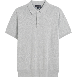 Brooks Brothers/布克兄弟男士春夏款纯棉纯色三粒扣针织polo衫