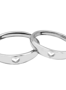 简约镂空爱心情侣戒指