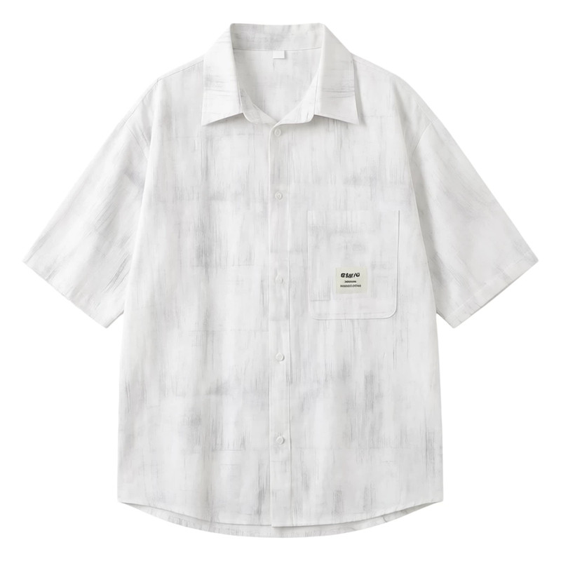 衬衫外套男孩夏季薄款青少年扎染初高中学生纯棉衬衣服男装士潮牌