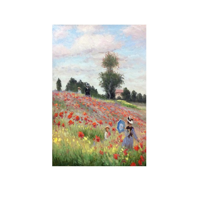 可班手绘油画亚嘉杜罂粟花田挂画