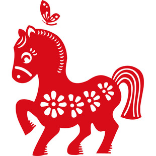 小马贺岁2026马年春节窗花福字门贴过年玻璃贴新年布置可定制LOGO