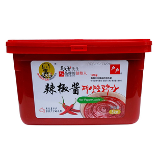 吴文善户户辣椒酱韩式辣酱石锅拌饭韩国部队火锅炒年糕酱3kg*6盒