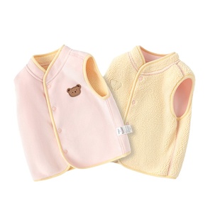 巴拉巴拉婴儿马甲女童羊羔毛背心宝宝冬装可爱马夹两面穿童装坎肩