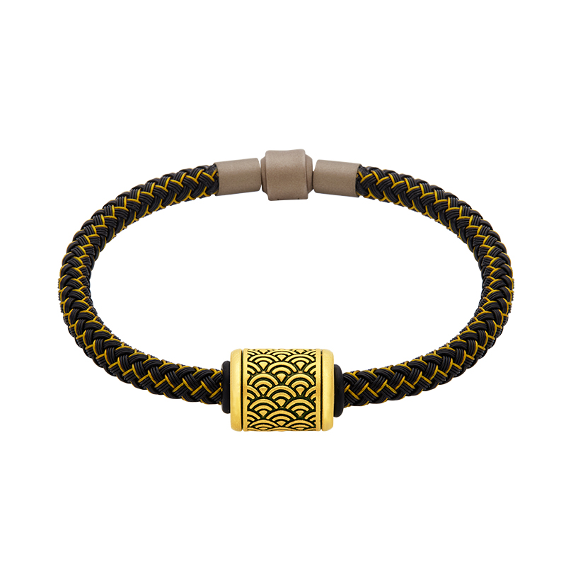 新款国潮祥云转运珠黄金手链男款手串足金龙鳞男士纯金送男生礼物