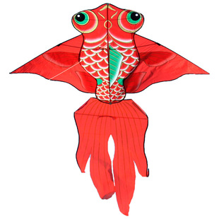 潍坊筝乐精品烫金金鱼风筝 儿童成人初学者 易飞好飞 大小号风筝