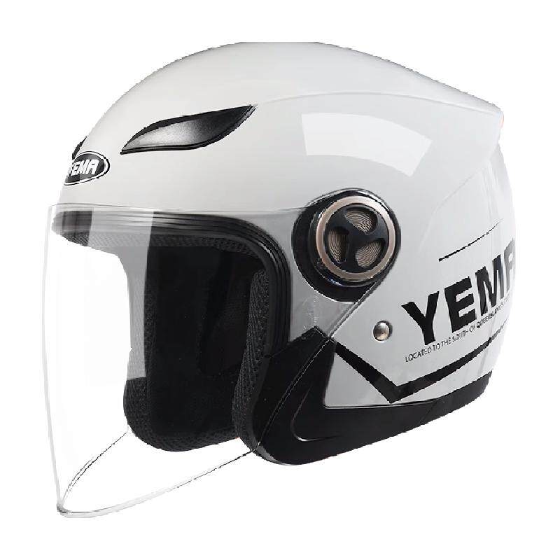 3C认证野马电动摩托车头盔女四季通用半盔灰电瓶车安全盔帽男冬季