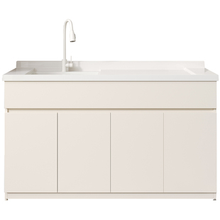 无搓衣板人造石英石一体洗衣池全蜂窝铝大板阳台洗衣柜定制洗衣台