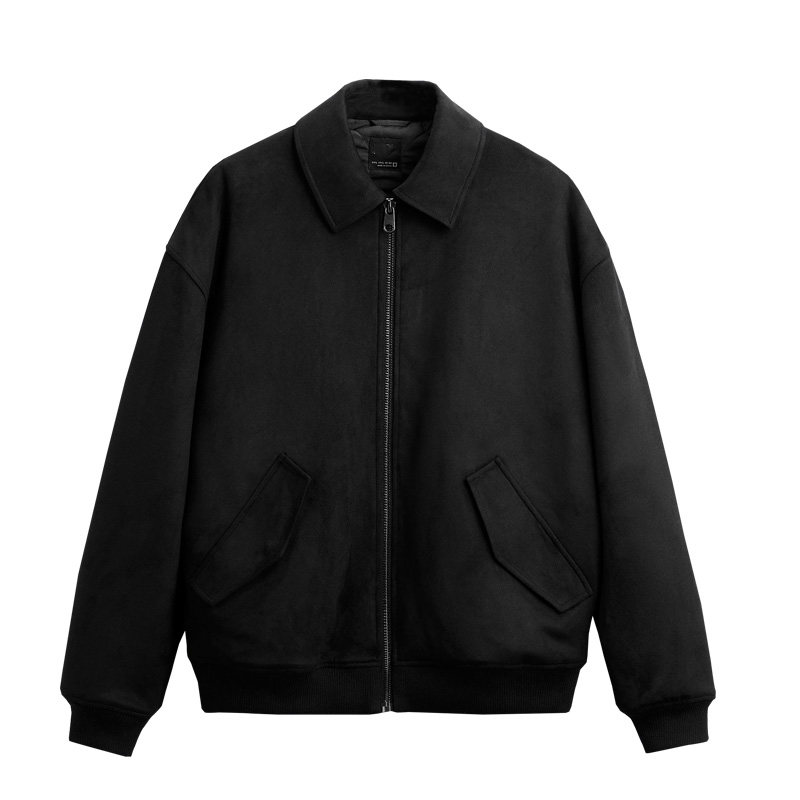 柜529!男装翻领绒面棉服夹克