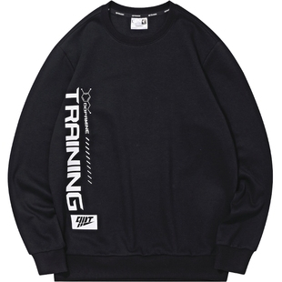 乔丹运动卫衣男装2025冬季新款男士休闲套头衫加绒圆领上衣宽松男