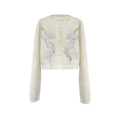 JACQUESWEI手工钻片钩花毛衣