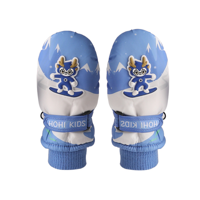 儿童滑雪手套男童加绒棉防水玩雪