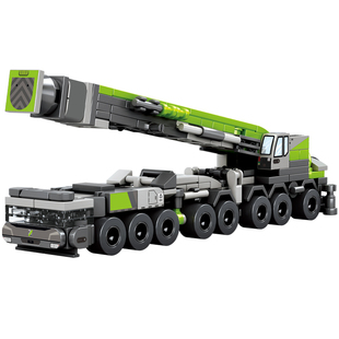 森宝积木中联重科男孩8合1起重机积木玩具儿童益智拼装挖掘机礼物