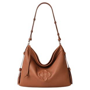 【意大利进口真鹿皮】卡思乐女包高级托特棕色柔软单肩腋下hobo包