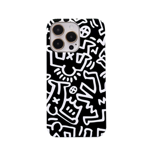 凯斯哈林涂鸦适用于苹果16手机壳14pro艺术iPhone13欧美15高级12磨砂华为mate70pro菲林壳全包防摔小米13三星