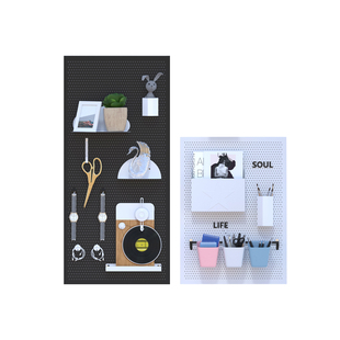 未默集舍 洞洞板置物架免打孔冲孔板墙上展示架收纳架子挂板搁架