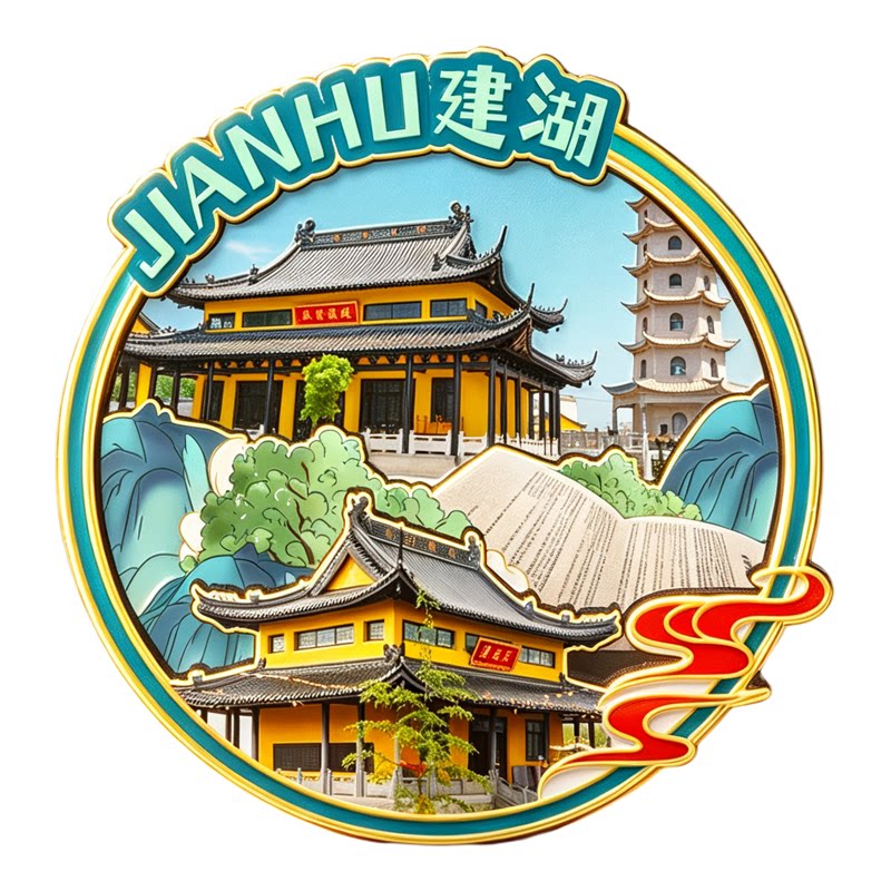 盐城建湖木质磁吸冰箱贴纪念品