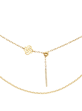 力量钻石自由力量素链日常百搭18K金项链女基础链生日礼物送女友