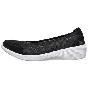 Skechers/斯凯奇夏季新款女子一脚蹬懒人鞋蕾丝花纹单鞋