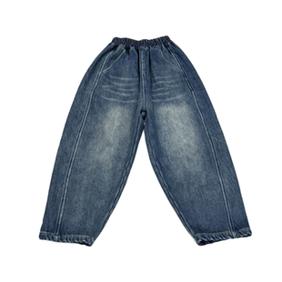 男童帅气加绒加厚牛仔裤儿童软糯一体绒宽松百搭保暖牛仔弯刀裤