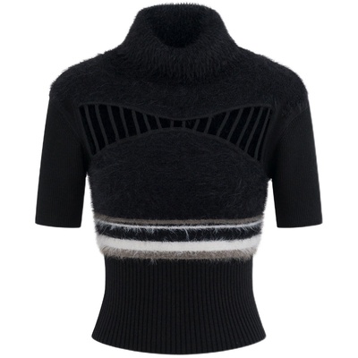 俏皮感菲式美丽短袖高领毛衣