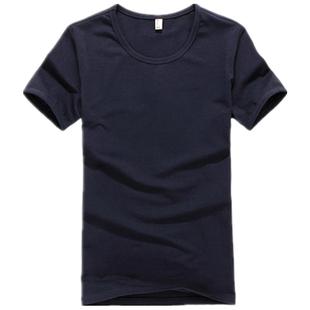 短袖t恤弹力棉白色圆领秋冬内搭男士打底衫弹力修身运动半袖夏季