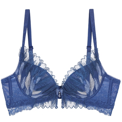 LaClover立体刺绣蕾丝文胸