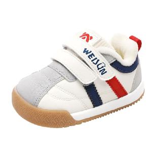 炜俊亿足学步鞋男宝宝棉鞋秋冬款加绒保暖婴儿鞋子软底女童机能鞋