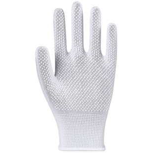 尼龙点塑点胶手套劳保防滑透气耐磨防晒司机开车工作工地干活白色