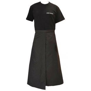 理发店半身围裙助理工作服防头发围腰日式发型师一片式中大工服