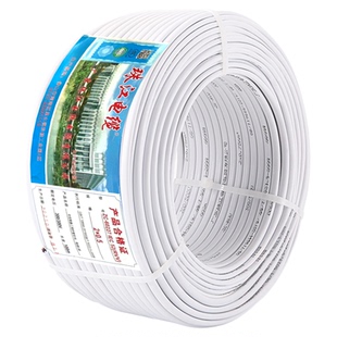 珠江电线电缆RVV白色平行线2芯3芯0.5 1.5 2.5平国标阻燃扁平护套