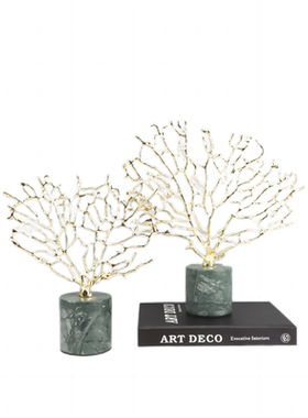 轻奢珊瑚招财高档摆件客厅玄关酒柜电视柜样板间展示柜艺术装饰品