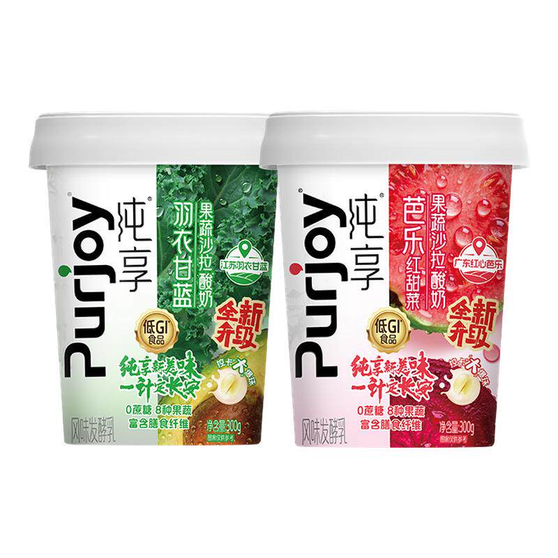 纯享0蔗糖果蔬沙拉酸奶300g4/8杯