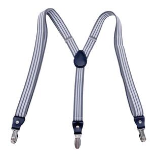 男士复古背带夹子弹力英伦扣黑色女士Y形西装裤伴郎肩吊裤带配饰