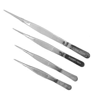 304优质不锈钢镊子尖头直尖头解剖辅料加厚加硬12/14/16/18/20cm