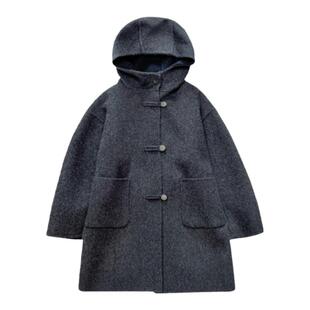 男童羊绒呢大衣羊毛呢风衣儿童冬季高端中大童亲子双面呢连帽外套