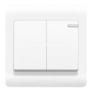 德力西二开双控开关86型家用暗装两开双联二位双开电灯电源面板