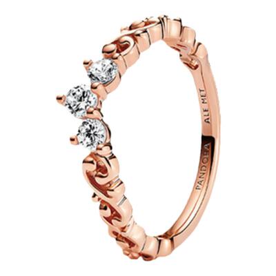 Pandora潘多拉奥莱玫瑰金色涡纹王冠戒指玫瑰金色礼物