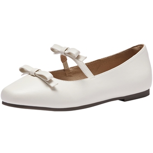 热风平底单鞋女款2026年春季新款气质百搭浅口女鞋配裙子玛丽珍鞋