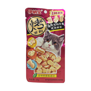 贝多芬宠物/伊纳宝妙好烤海鲜三鲜猫零食 25g 宠物零食猫条猫饼干